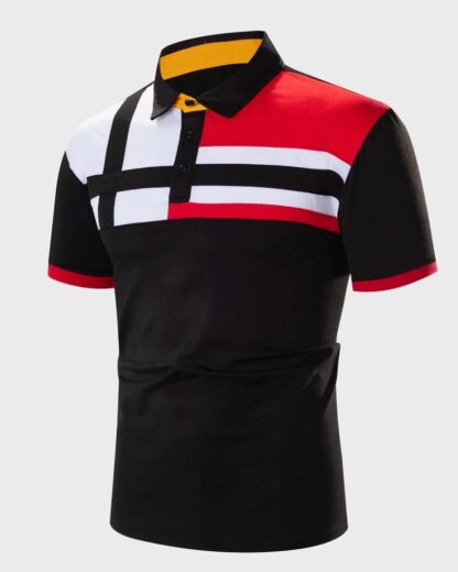 Men Colorblock Short Sleeve Polo