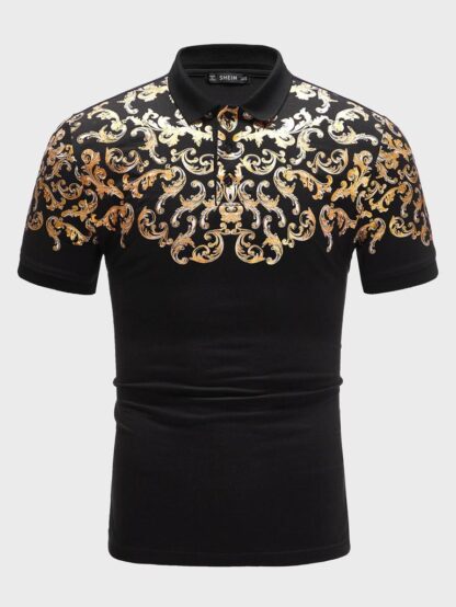 Men Baroque Print Polo Shirt